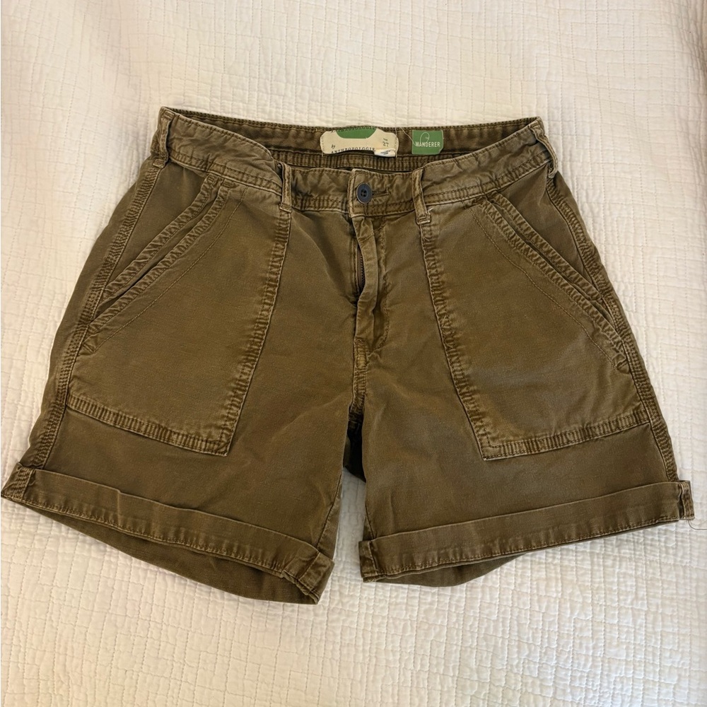 Utility Olive Green Cotton Shorts